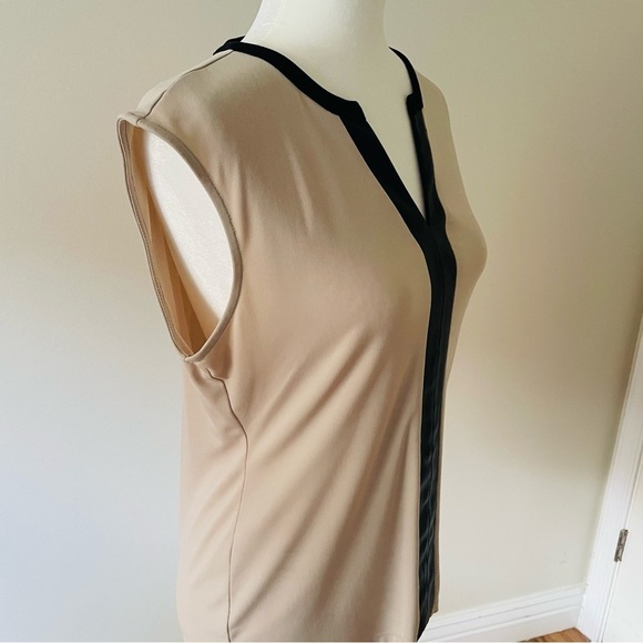 Calvin Klein Vintage Faux Leather Sleeveless Tank Women Top - Size S Blouse - Picture 9 of 11